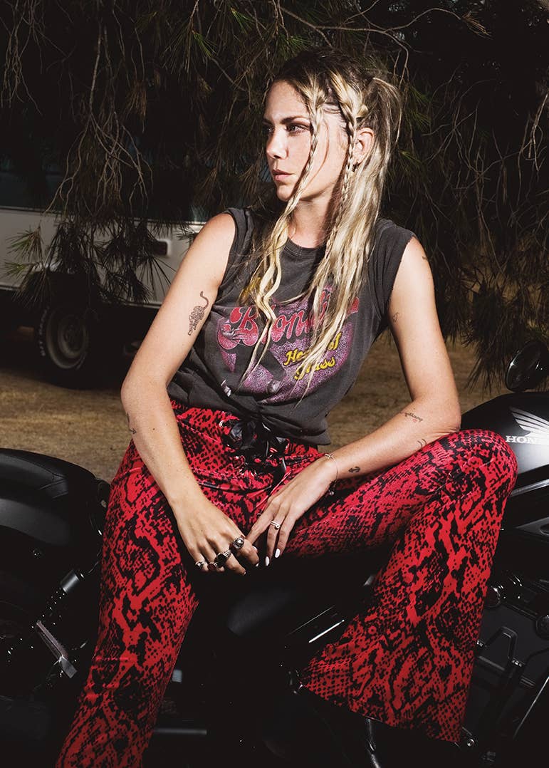 Snake Print Velvet Bell Bottom Pants Snakeskin Flare Pants