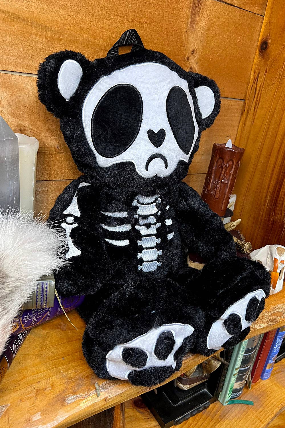 Grumpy Bones Bear Plush Backpack