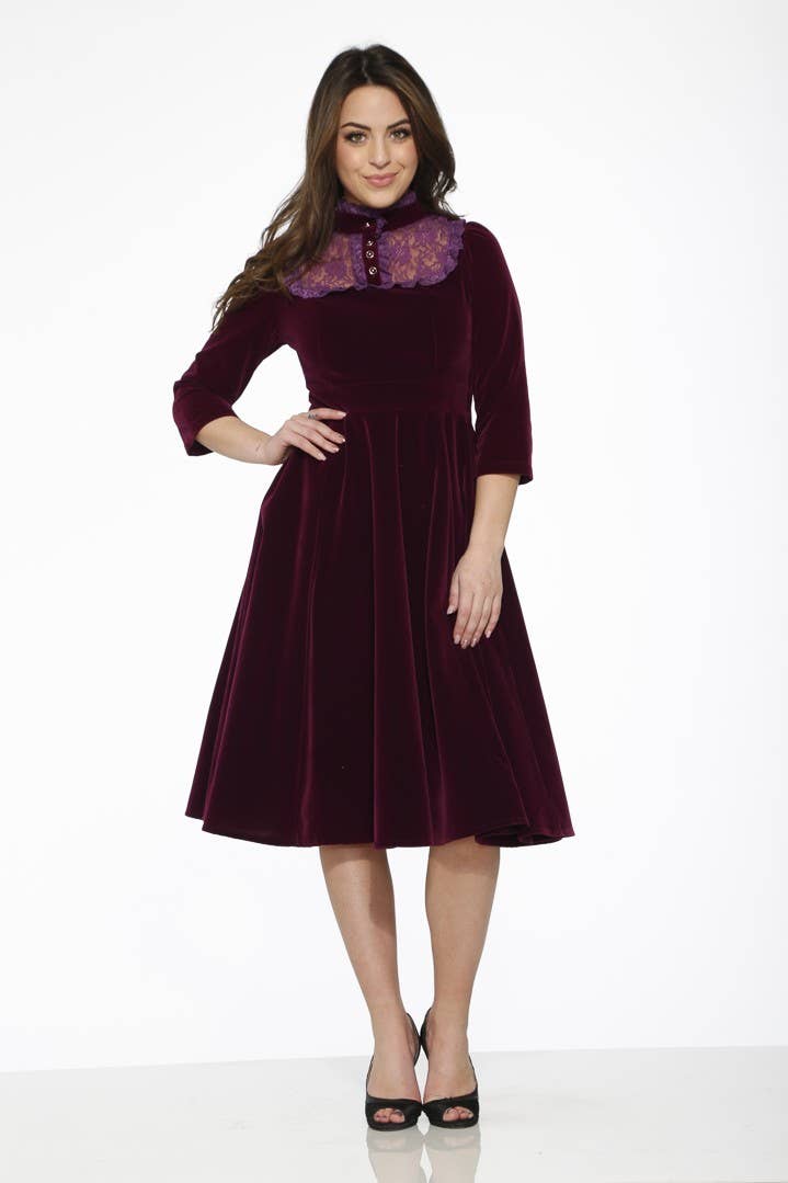 Nightshade Purple Velvet Dress