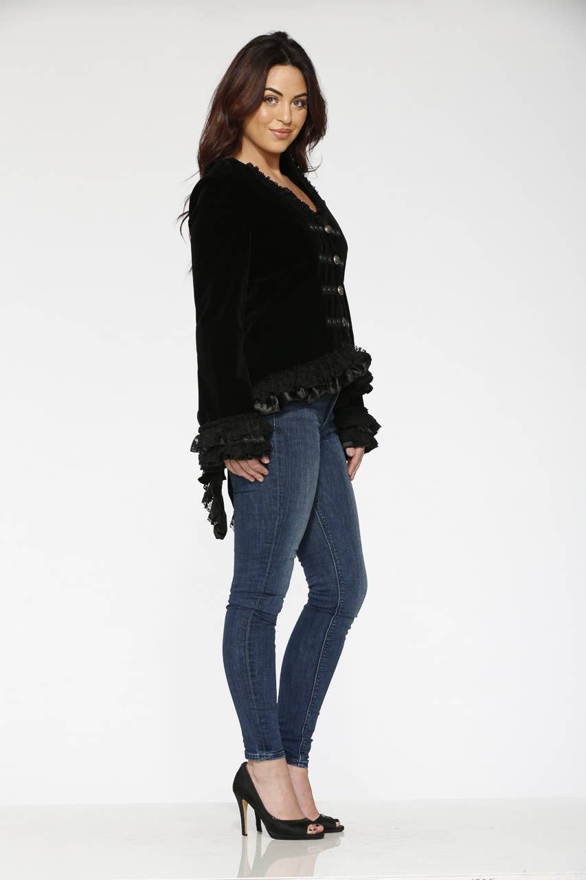 30100 Black Velvet Tailed  Lightweight Jacket