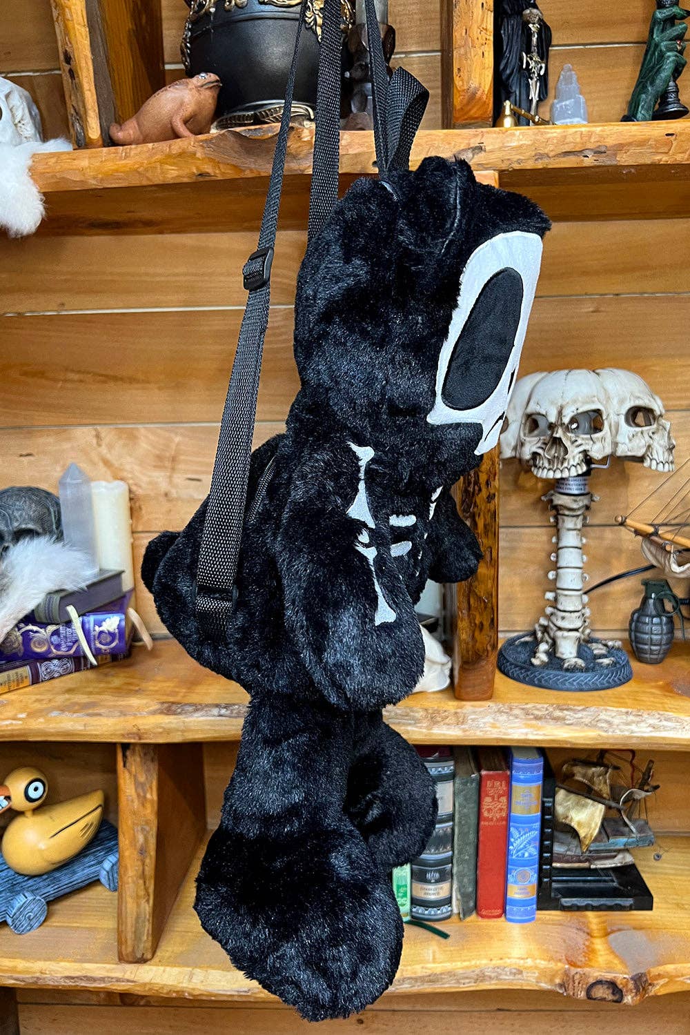 Grumpy Bones Bear Plush Backpack