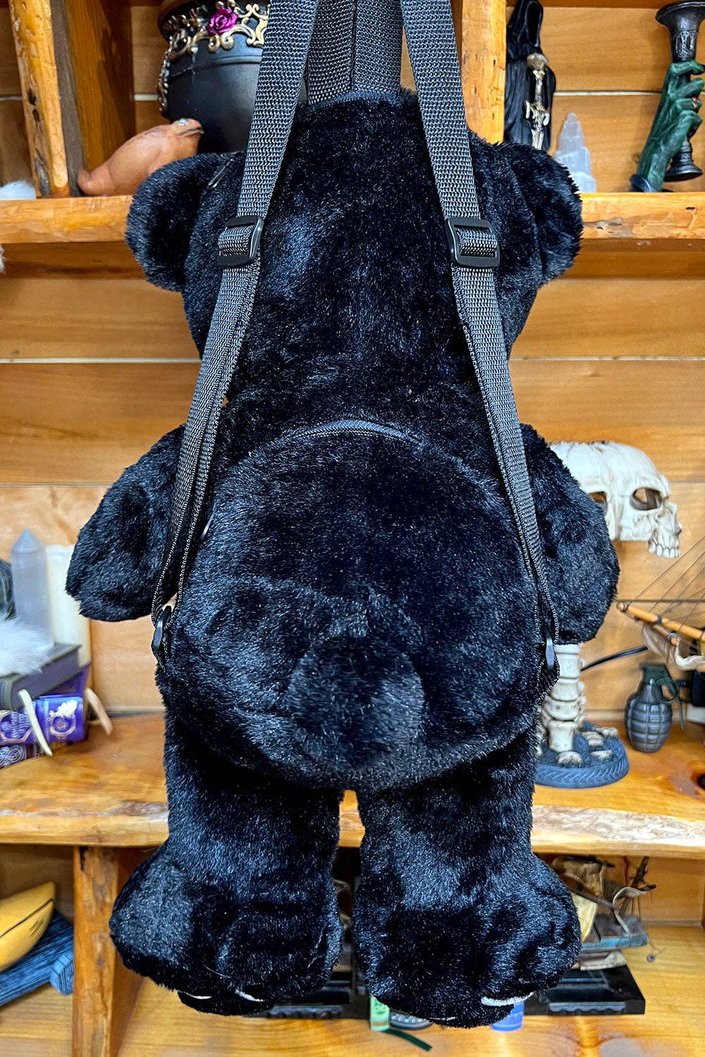 Grumpy Bones Bear Plush Backpack