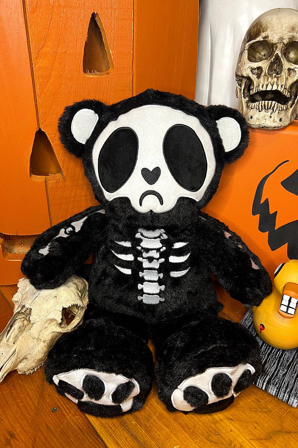 Grumpy Bones Bear Plush Backpack