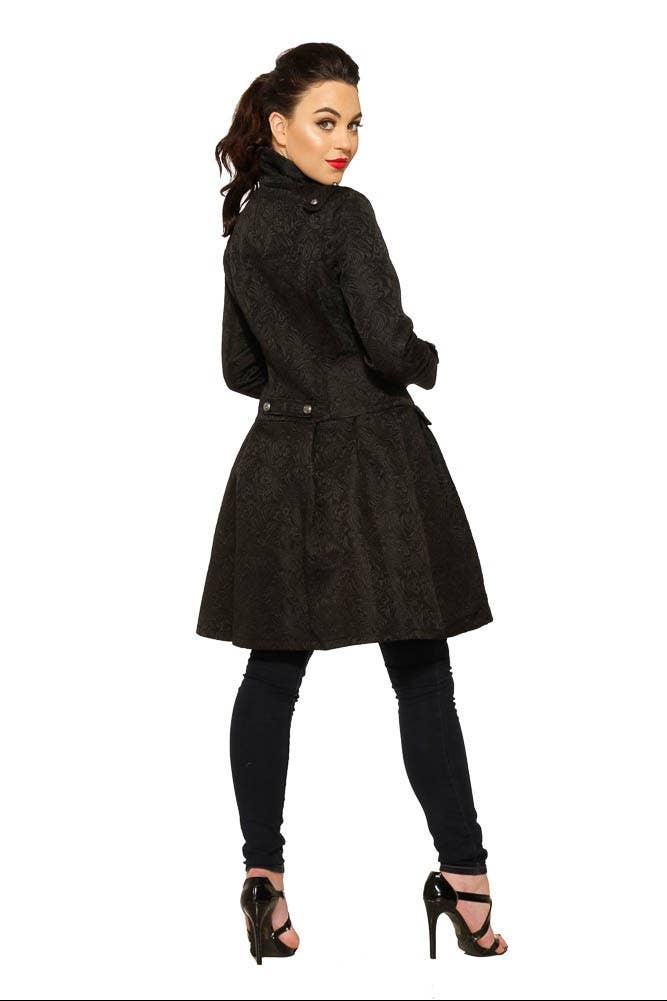 9190 Marcella Flared Brocade Coat