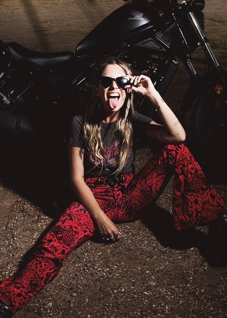 Snake Print Velvet Bell Bottom Pants Snakeskin Flare Pants