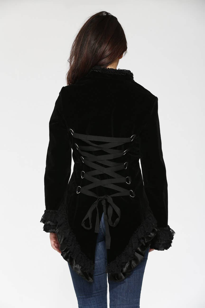 30100 Black Velvet Tailed  Lightweight Jacket