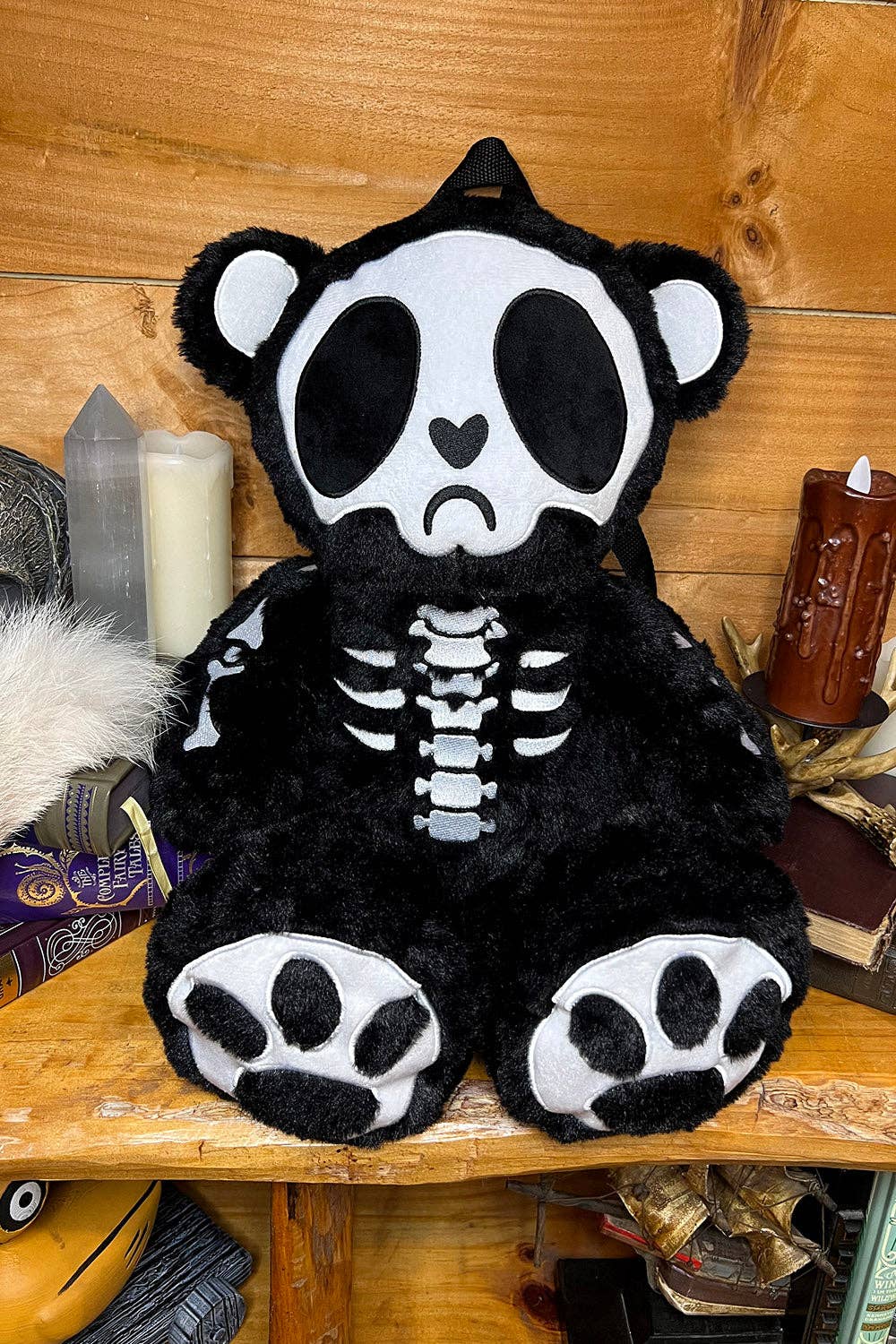 Grumpy Bones Bear Plush Backpack