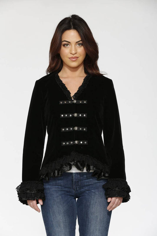 30100 Black Velvet Tailed  Lightweight Jacket